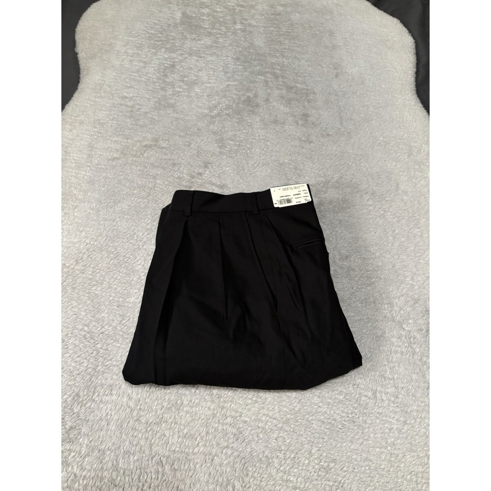 New Arnold Brant Men's Pleated Black Wool‎ Dress Pants Size 40 Unhemmed NWT